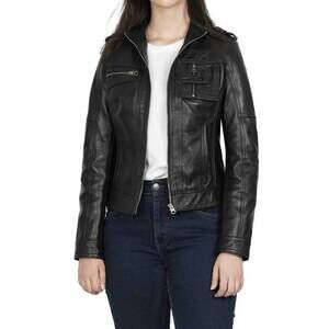 NEW DECRUM tavares genuine leather jacket in black